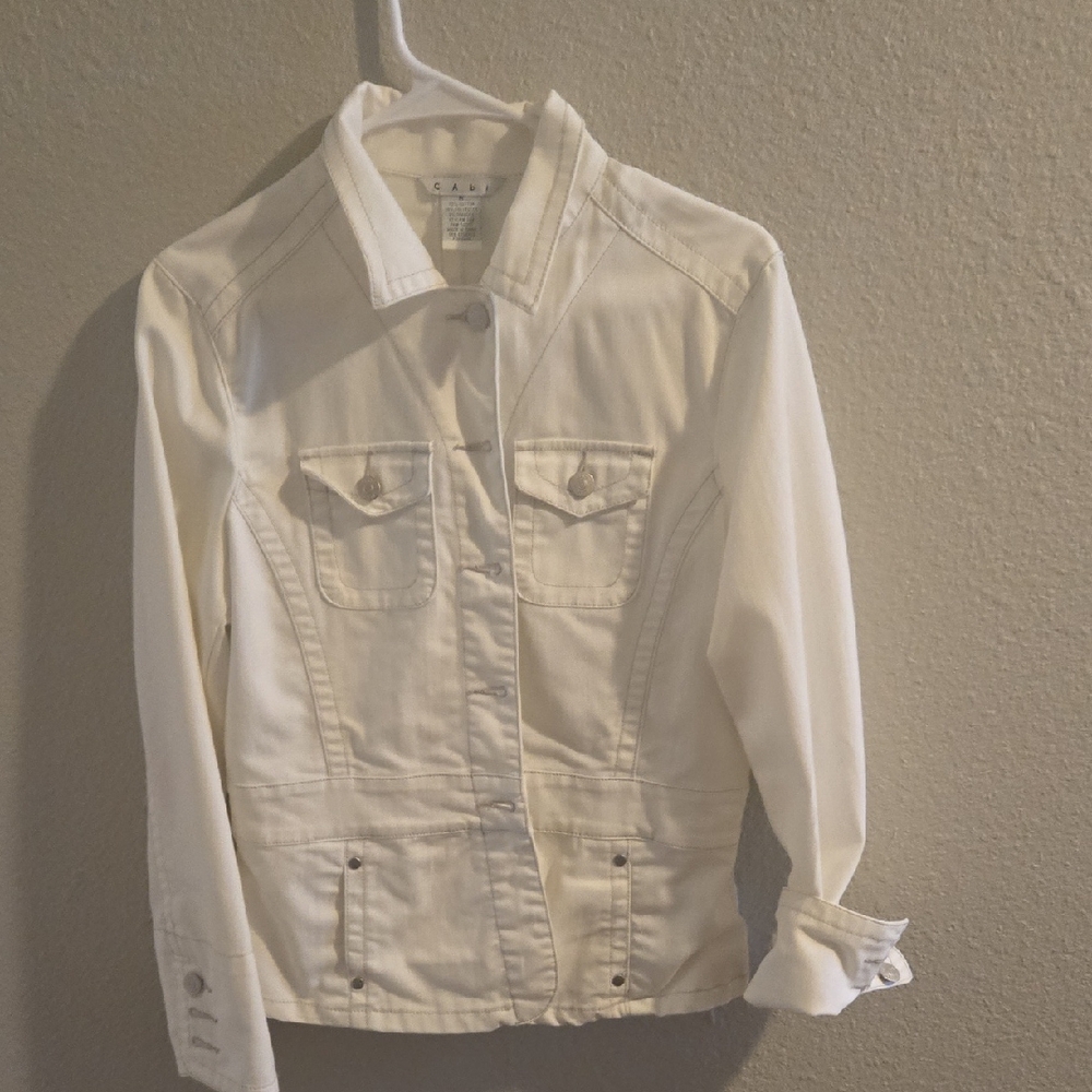 CAbi Off-White Denim Jacket